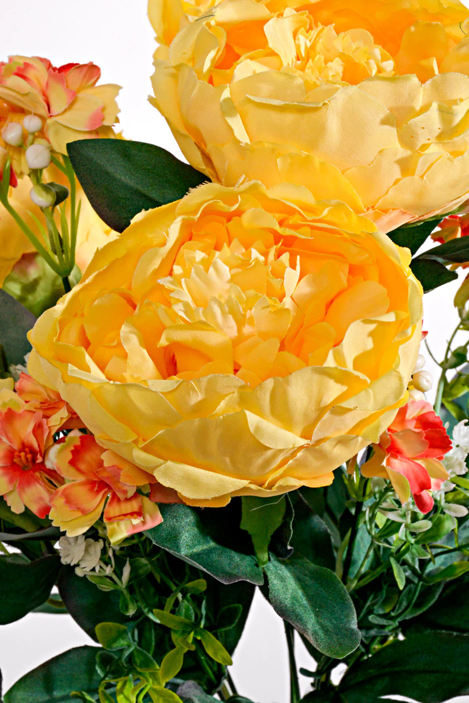 20" Silk Peony Bush Yellow - Image 2