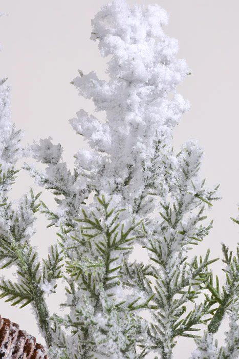 20" Snow Pine Pick Cone Green/White - Image 2
