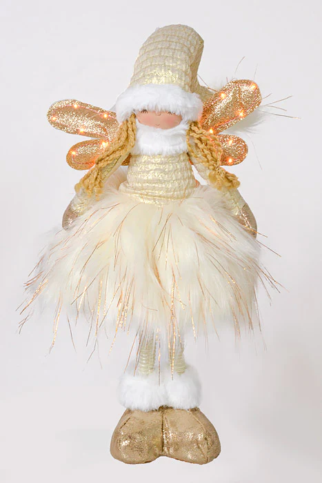 20" Standing Angel With Light Ivory - Image 2