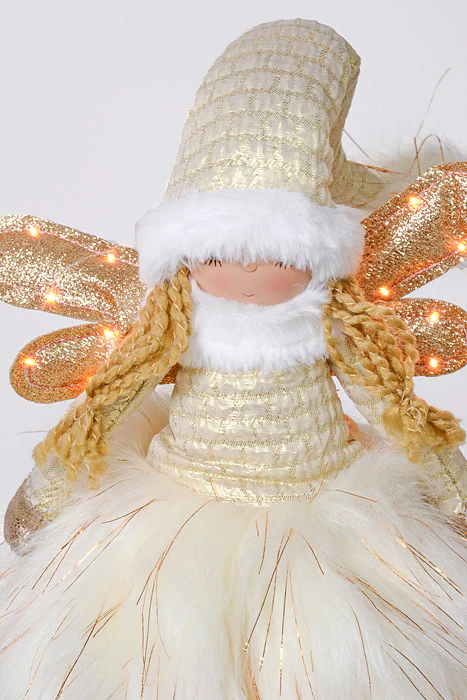20" Standing Angel With Light Ivory - Image 3