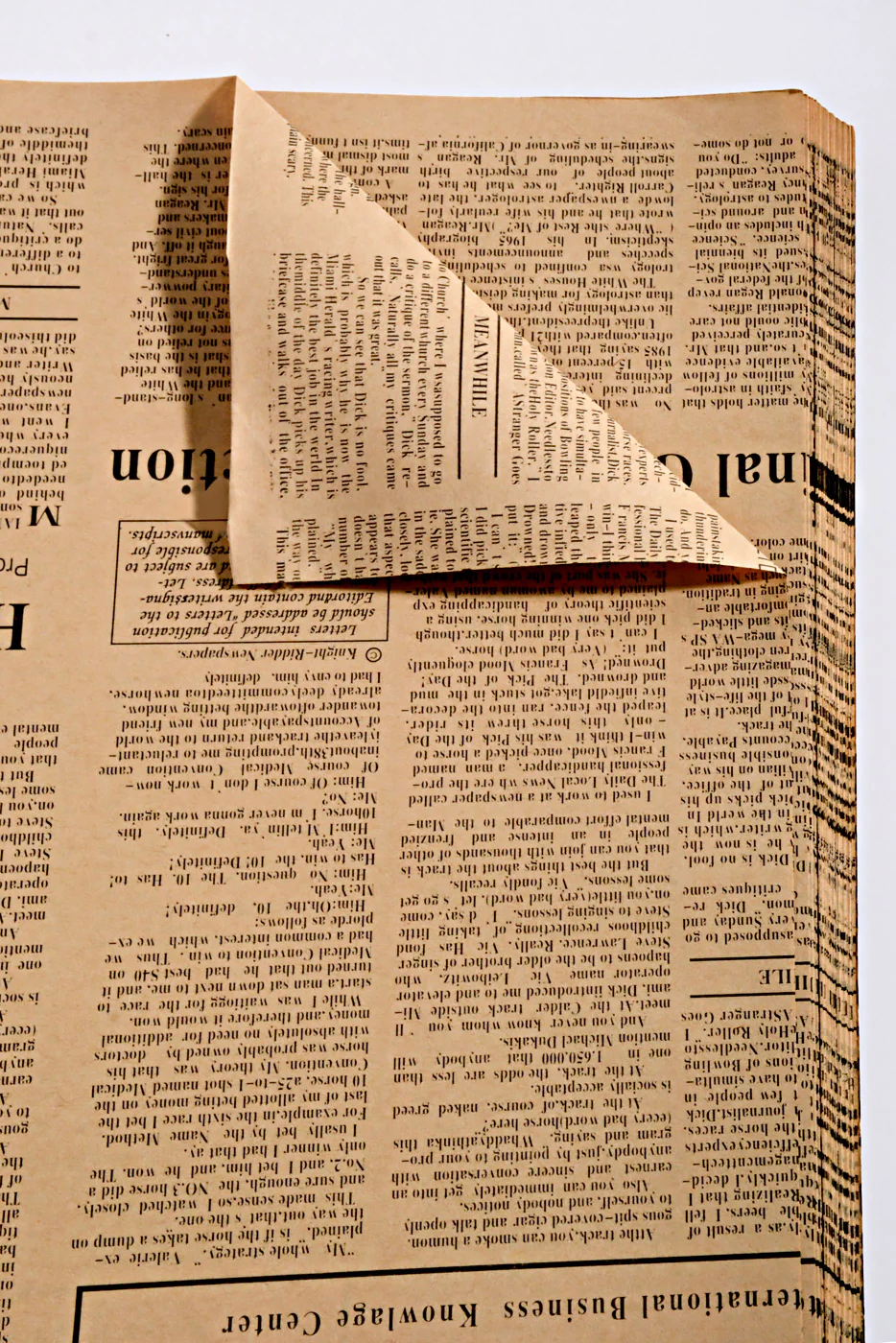 20'' X 27'' Vintage Newspaper Sheet Black/Kraft Pkg/37