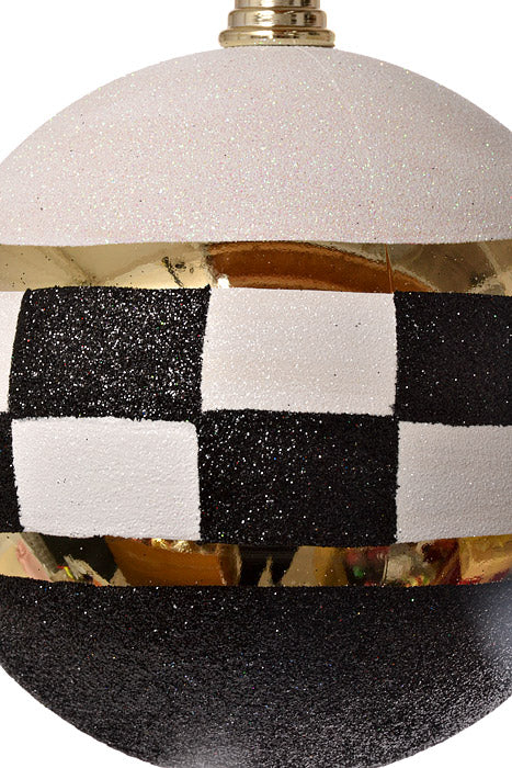 200Mm Ball Ornament (Gold/Black/White) - Image 2