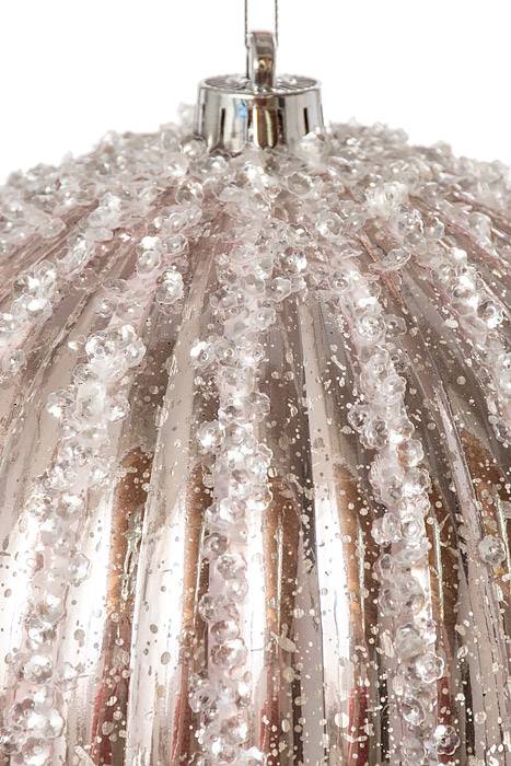 200mm Sequin Mercury Ball Ornament Blush - Image 2