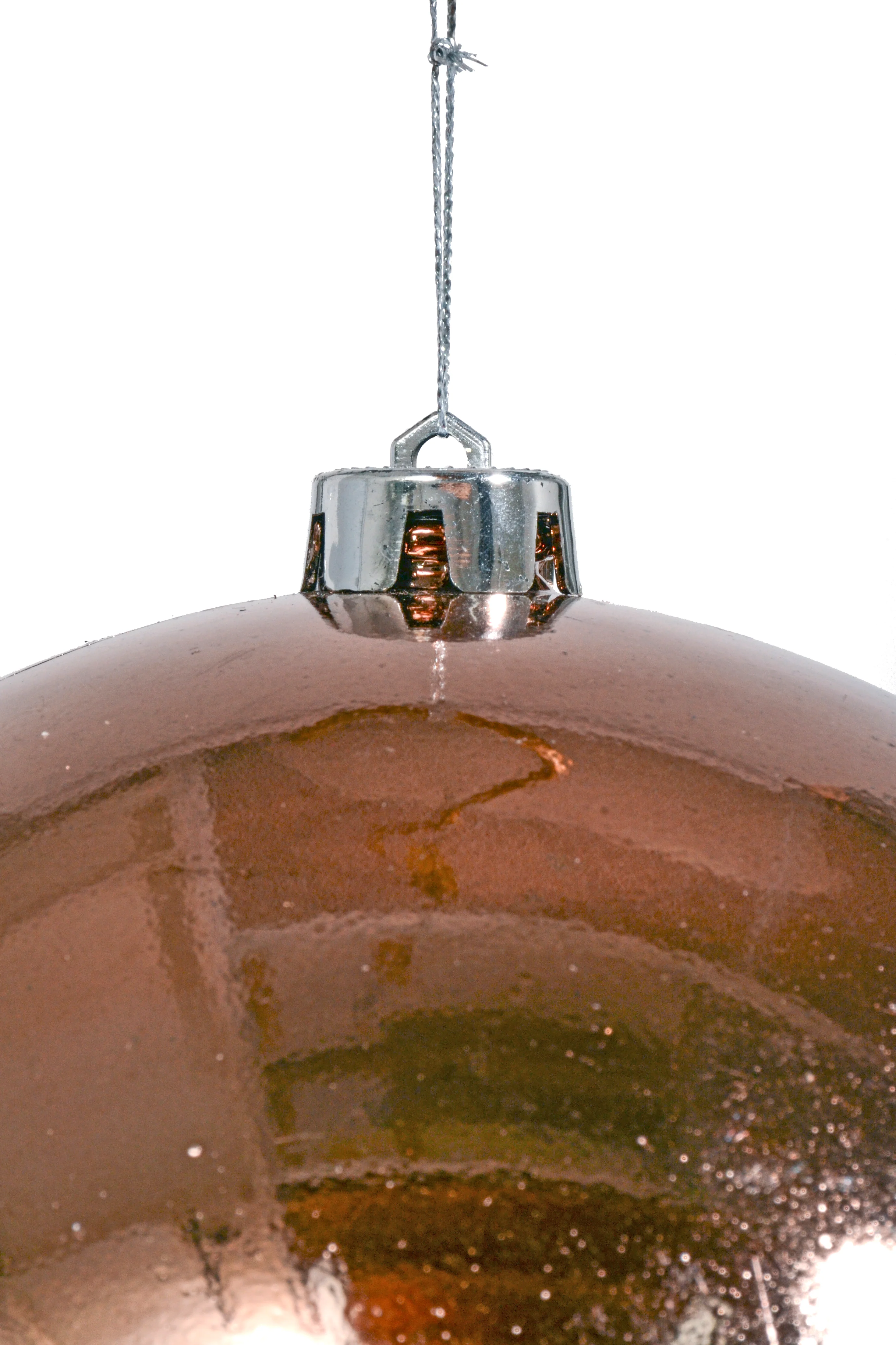 200Mm Shiny Plastic Ball Ornament Champagne - Image 2