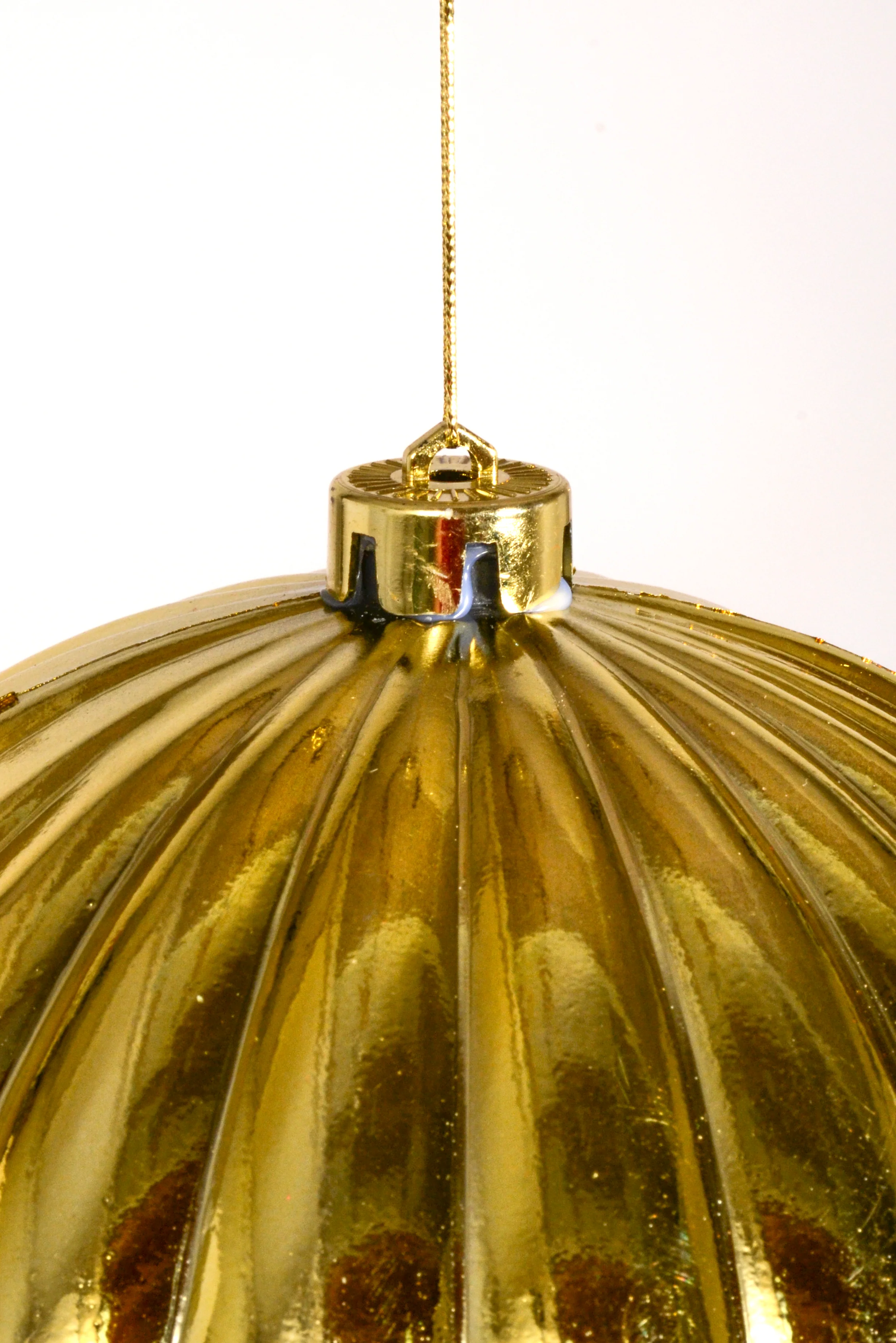 200Mm Shiny Pumpkin Ball Ornament Gold - Image 2