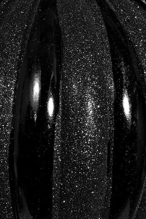 200Mm Shiny Pumpkin Ball With Glitter Ornament Black - Image 3
