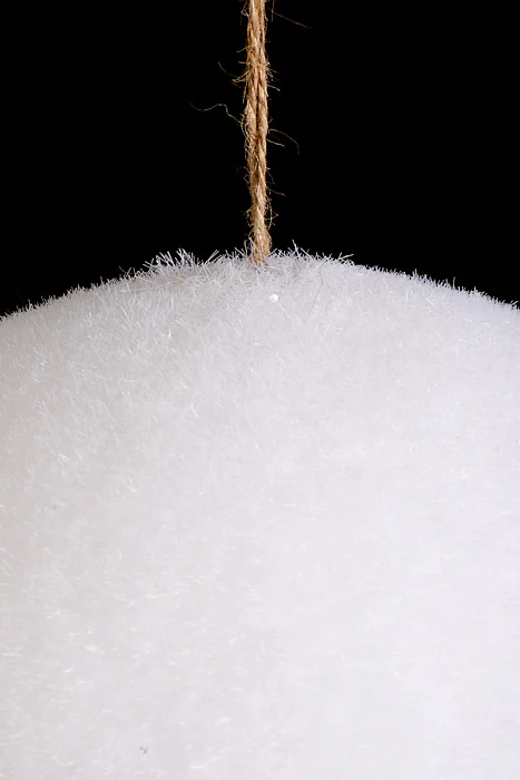 200Mm Snow Ball with Glitter Ornament White - Image 2