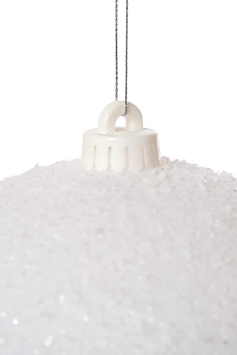 200Mm Snowball Ball Ornament Box White/Snow - Image 2