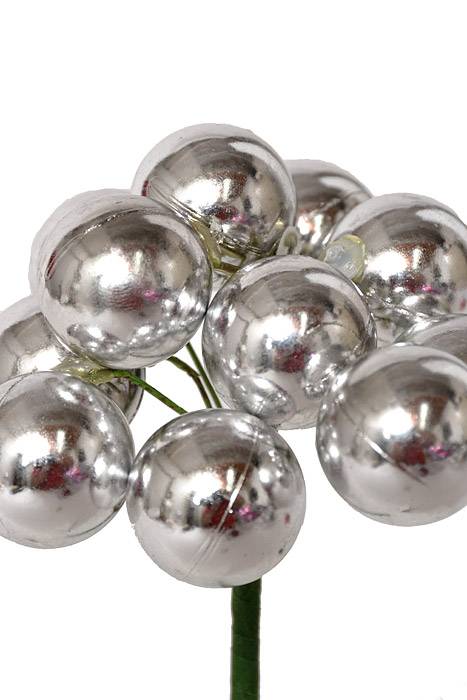 20mm Shiny Stem Ball W/wire Silver Pkg/12 - Image 3