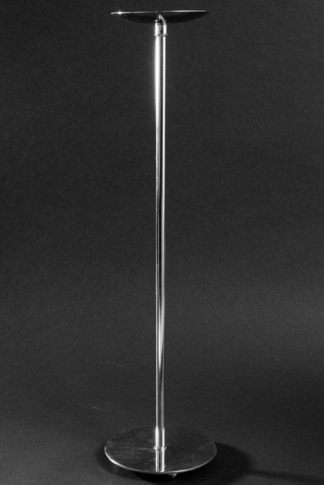 21.75" Metal Candle Holder Stand Silver