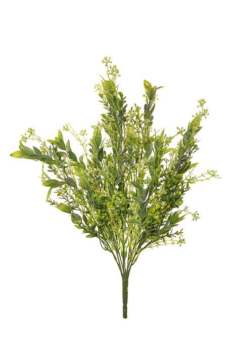 21" Artificial Mixed Greenery Bush Green