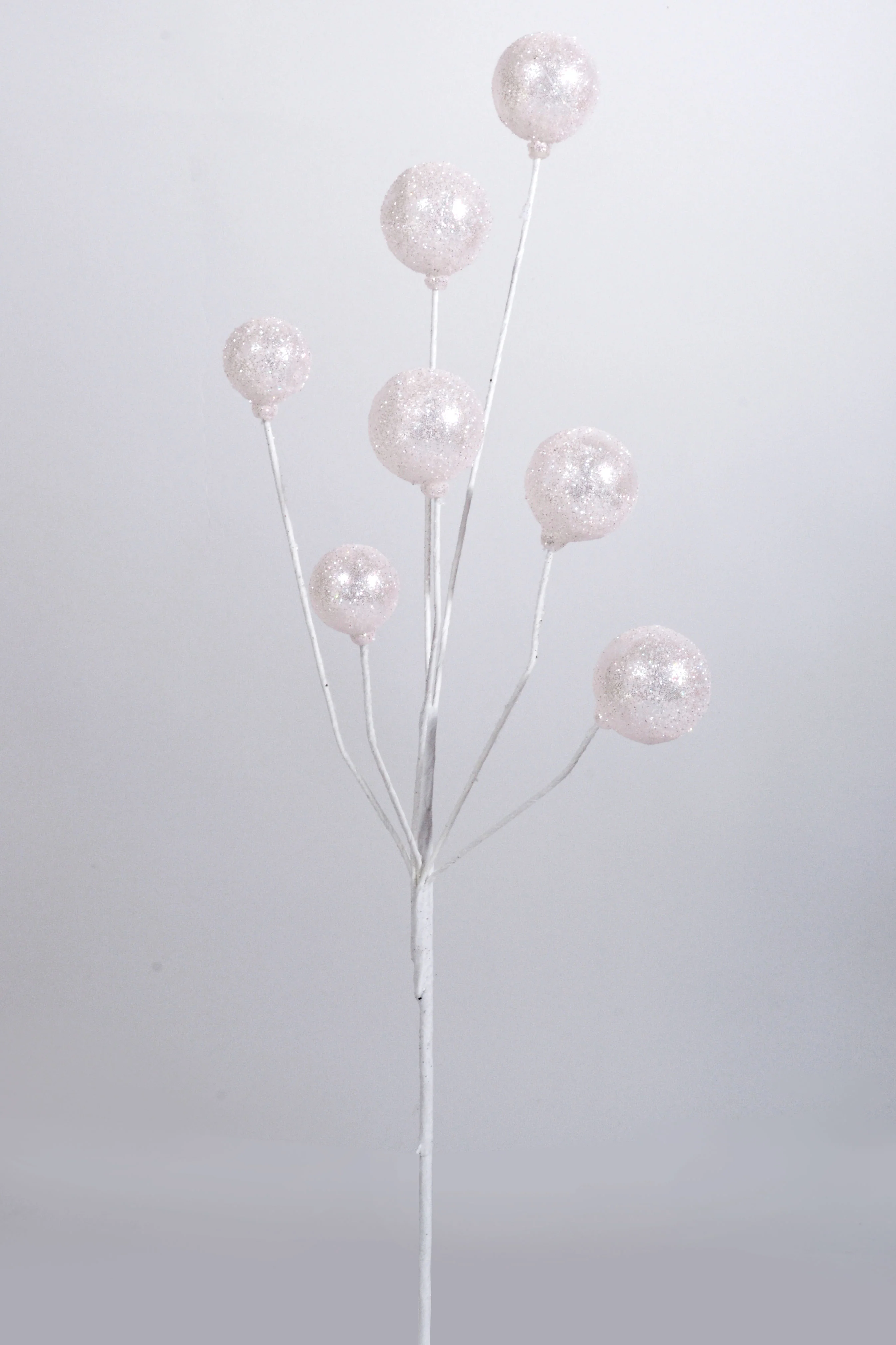 21" Glitter Sugar Ball Spray Blush Pink