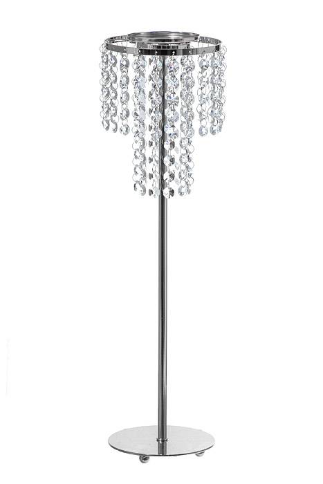 21" Metal Candle Holder Stand W/beads Silver