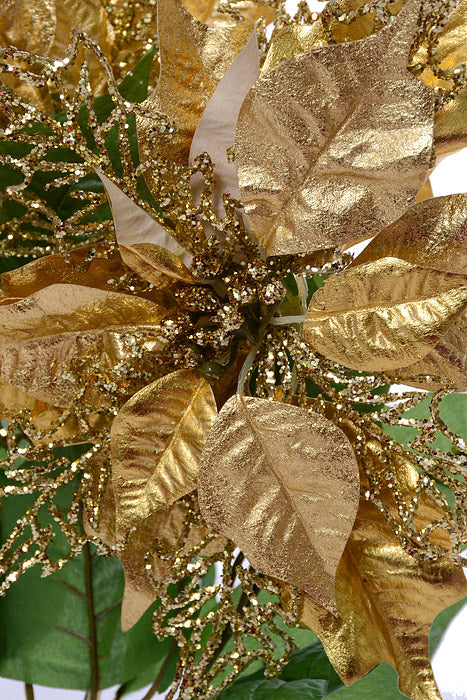 21" Metallic Poinsettia Gold - Image 2