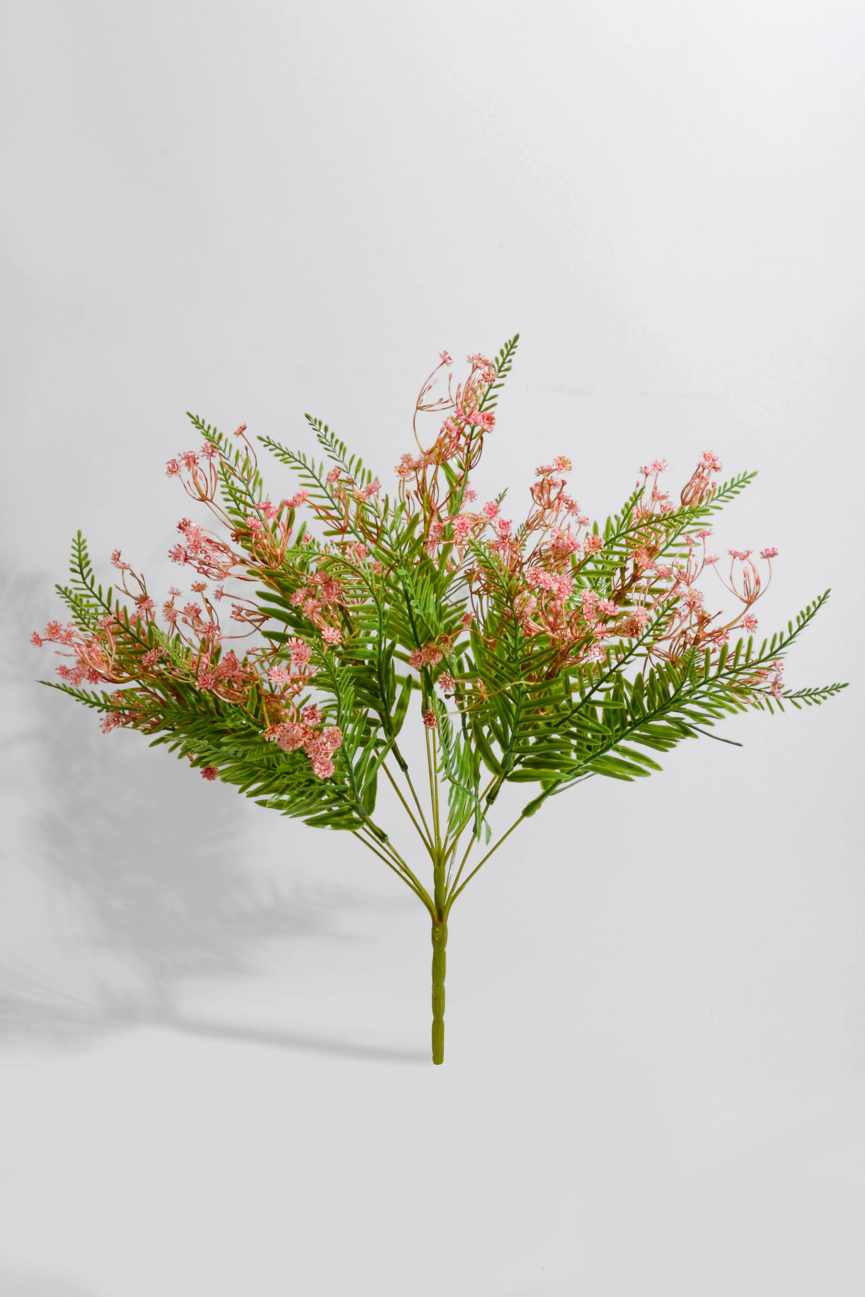 21" Plastic Gypso Fern Bush Pink