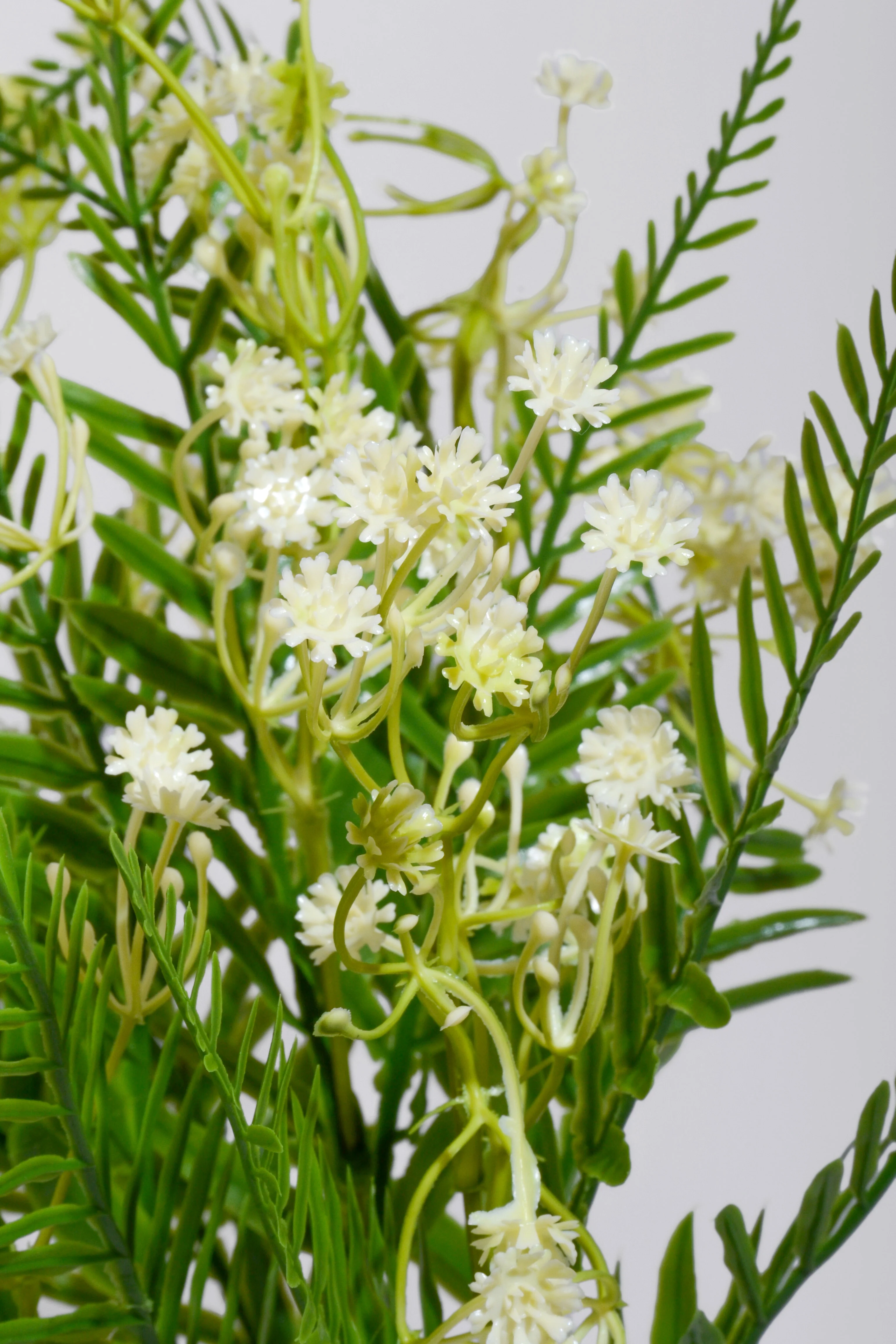 21" Plastic Gypso Fern Bush White - Image 2