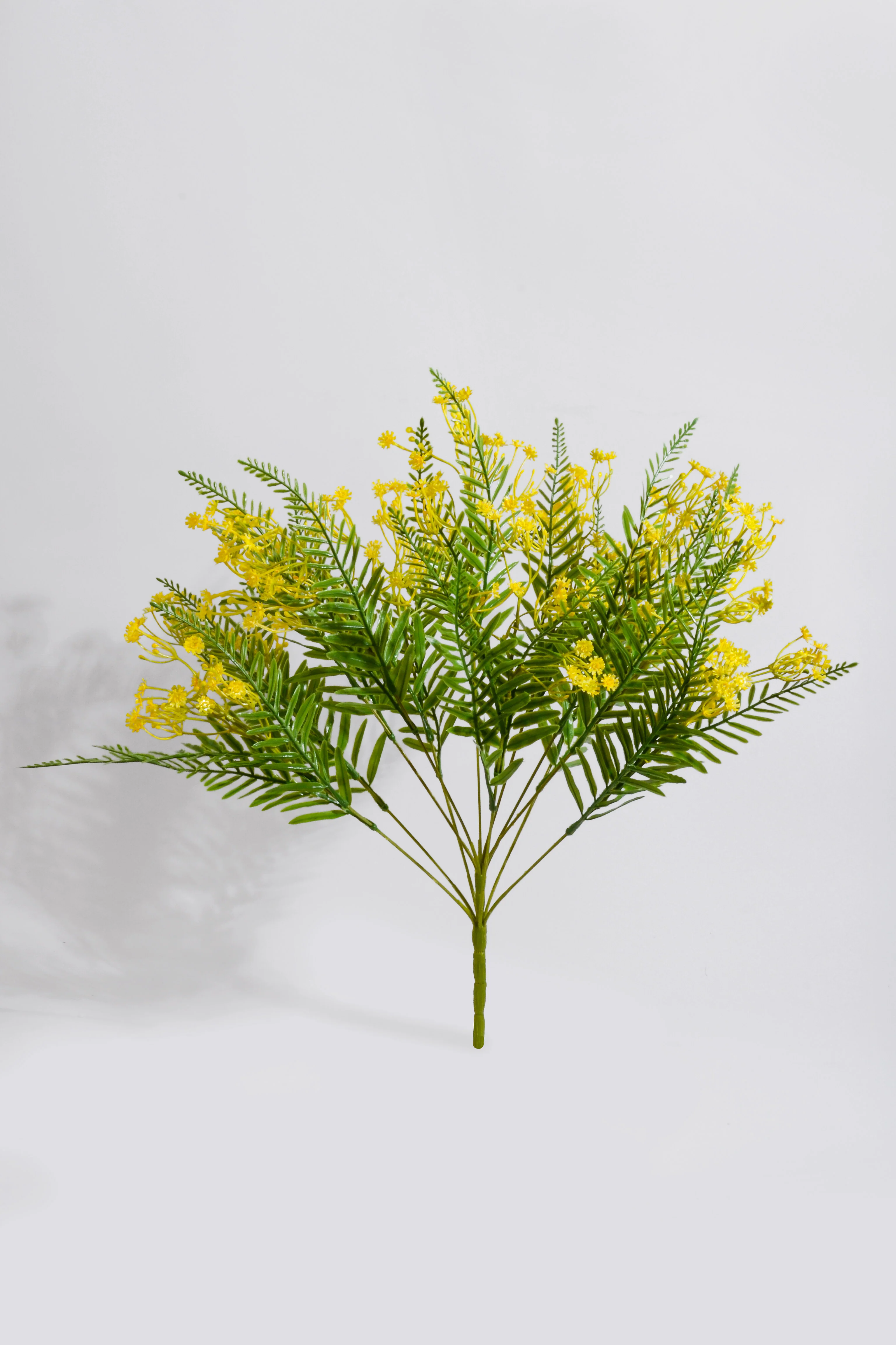 21" Plastic Gypso Fern Bush Yellow
