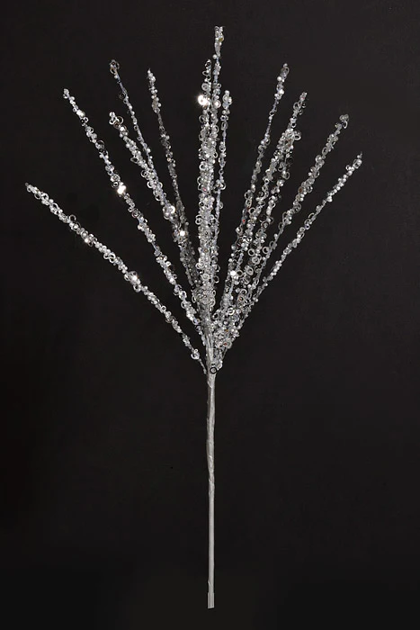 21" Sequin Rain Spray Silver