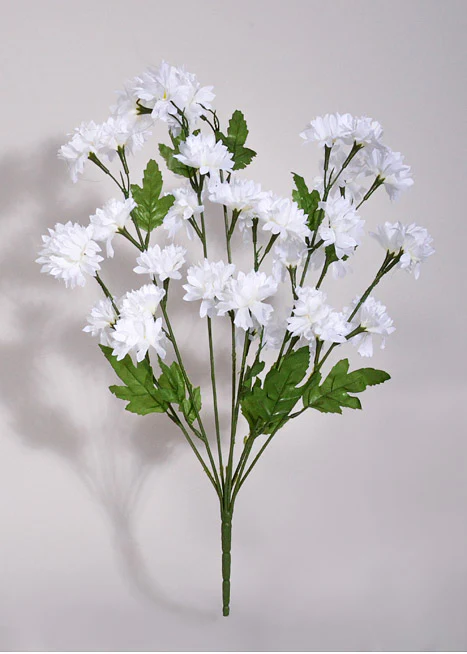 21" Silk Cornflower Bush White