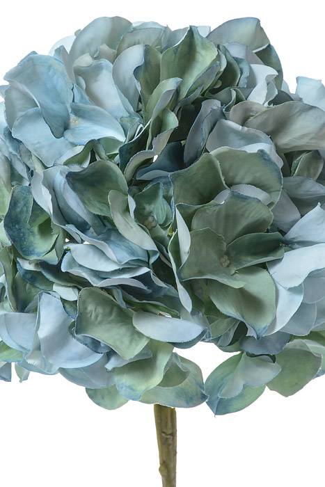 21" Silk Hydrangea Spray Aqua/green - Image 2