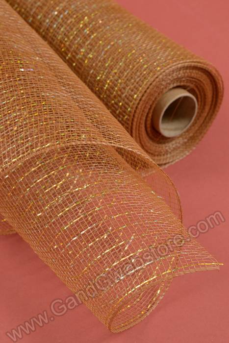 21" X 10yds Polyproplene Plastic Mesh Brown/laser Gold - Image 2