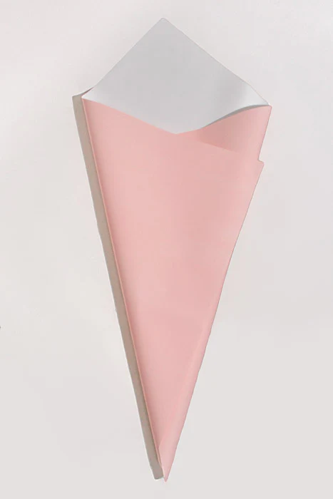 22.5" 2 Tone Waterproof Wrapping Paper Baby Pink/White Pkg/20 - Image 2