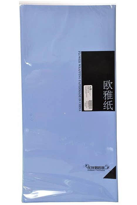 22.5" 2 Tone Waterproof Wrapping Paper Blue/Light Blue Pkg/20 - Image 2