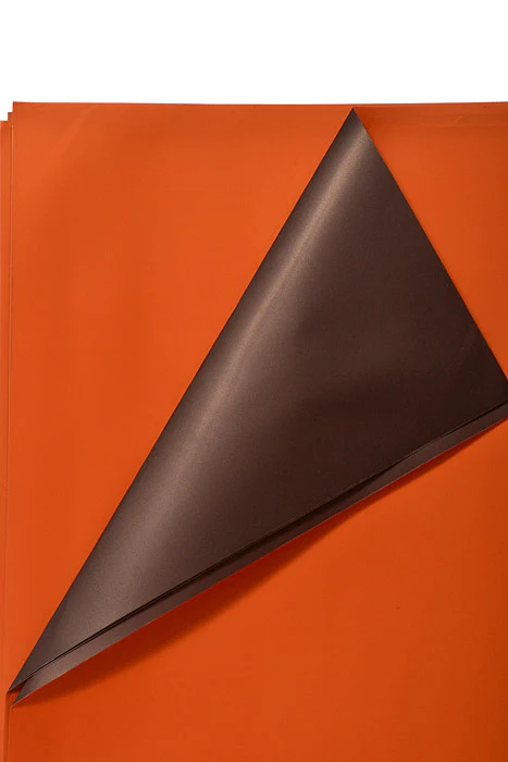 22.5" 2 Tone Waterproof Wrapping Paper Orange/Brown Pkg/20 - Image 2