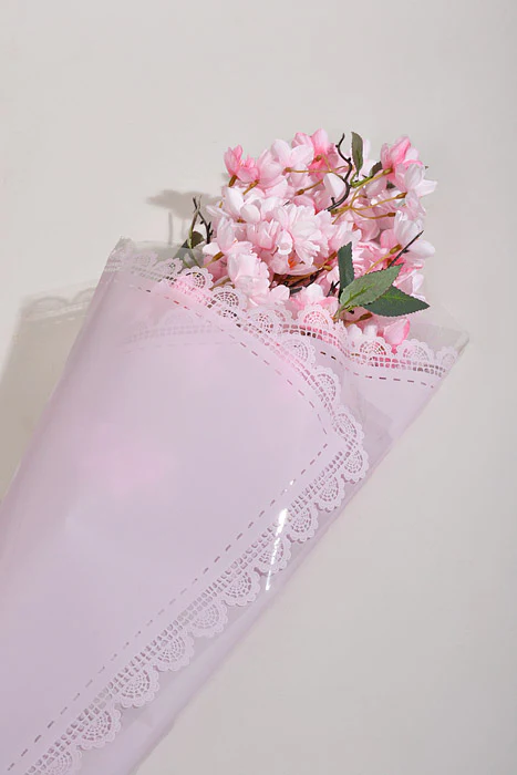 22.5" Flower Cellophane Wrap Paper Lavender Pkg/20 - Image 3