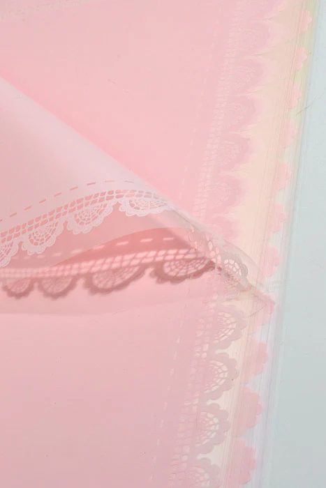 22.5" Flower Cellophane Wrap Paper Pink Pkg/20