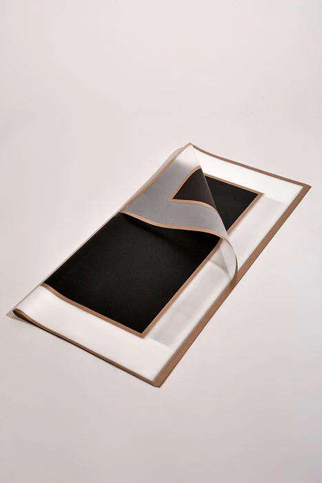 22.5" Gold Edge Flower Wrap Paper Black/White Pkg/20