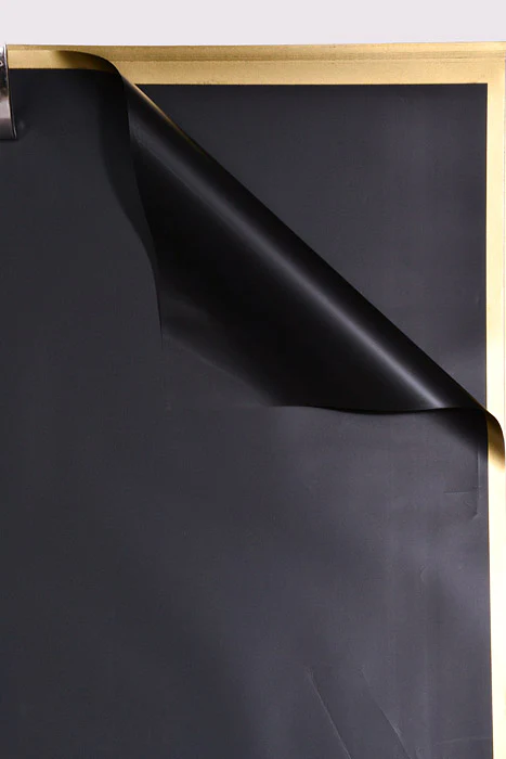 22.5" Gold Edge Flower Wrapping Paper Black Pkg/20 - Image 2