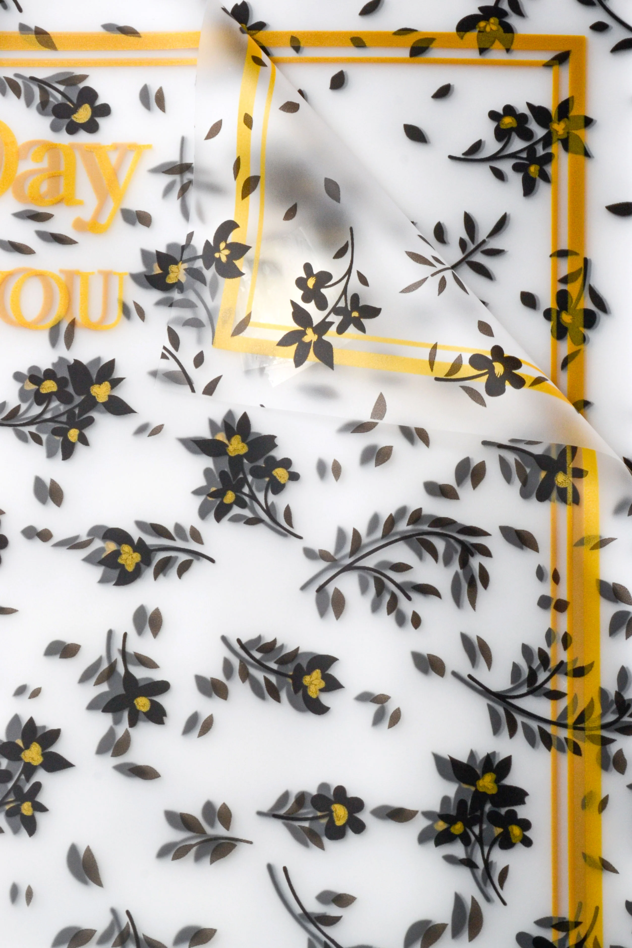 22.5" Mother's Day Flower Wrapping Paper Black Pkg/20 - Image 2