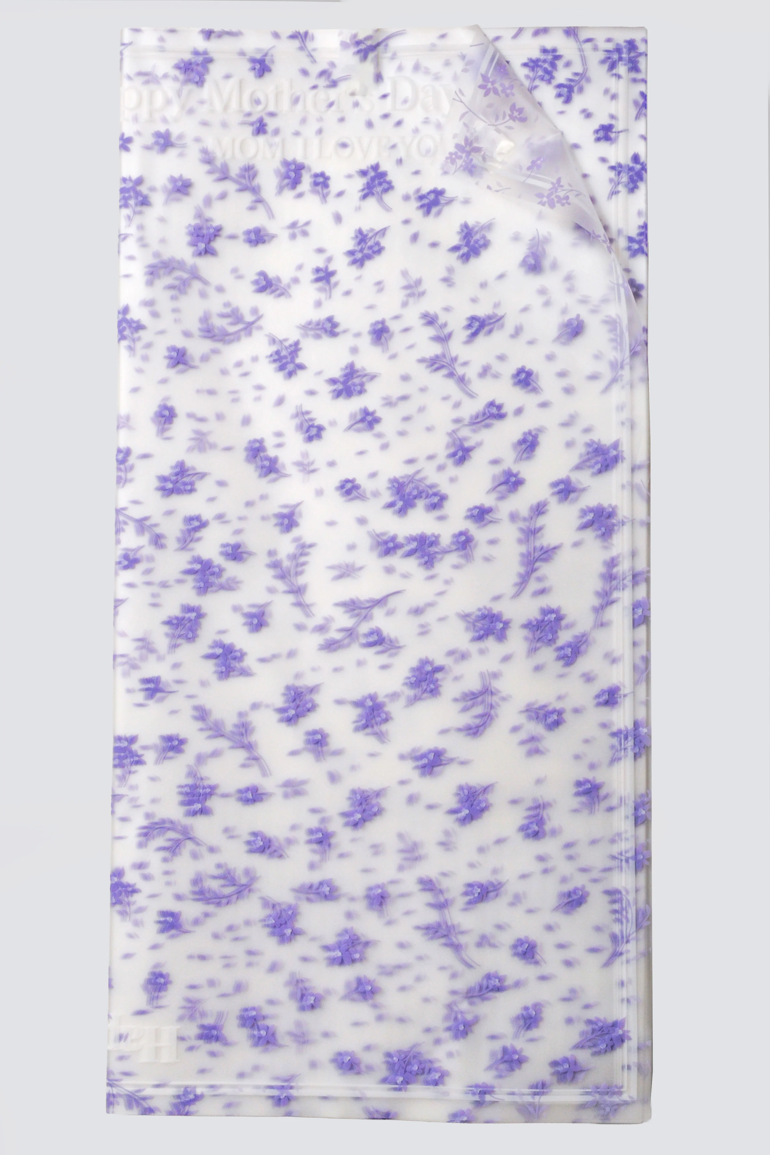 22.5" Mother's Day Flower Wrapping Paper Lavender Pkg/20