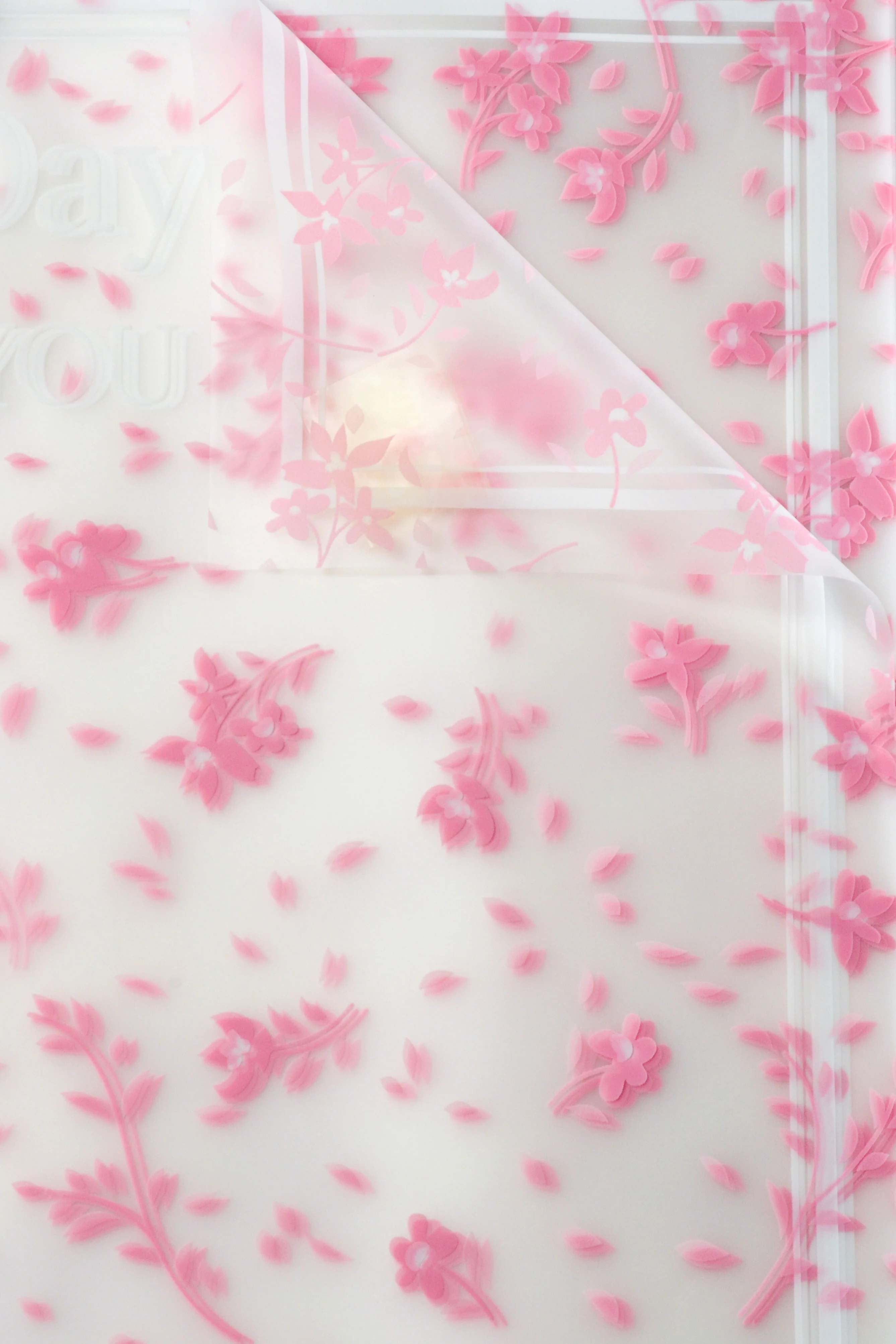 22.5" Mother's Day Flower Wrapping Paper Pink Pkg/20