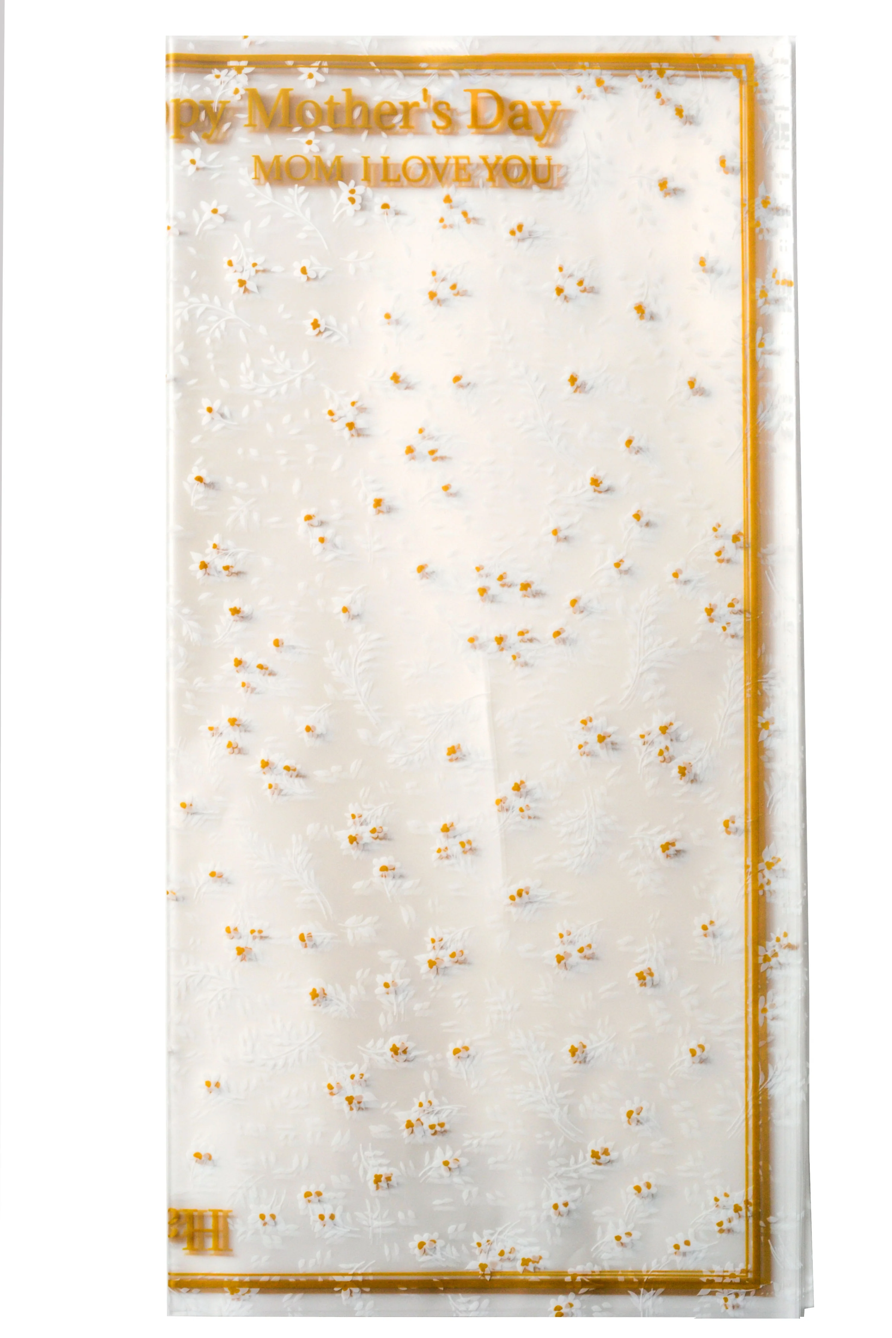 22.5" Mother's Day Flower Wrapping Paper White Pkg/20