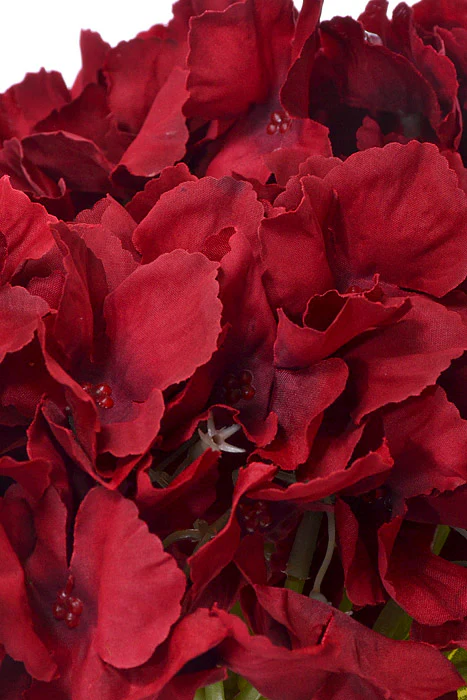 22.5" Silk Hydrangea Bush Burgundy - Image 2
