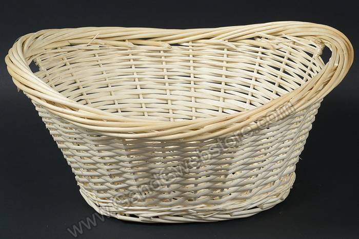 22" Bleached Willow Laundry Basket Natural - Image 2