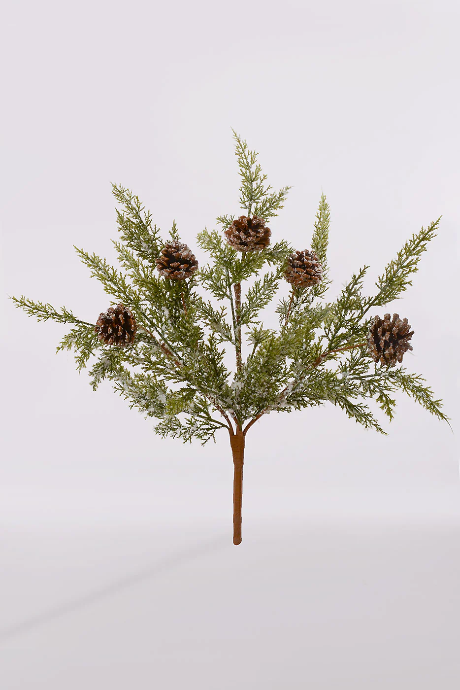 22'' Cedar Pine Cone With Ice Bush White/Green