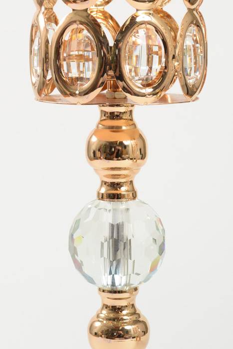 22" Crystal Candle Holder Stand Gold - Image 2