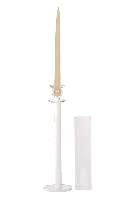 22" Crystal Candle Holder With Glass Clear - Image 2