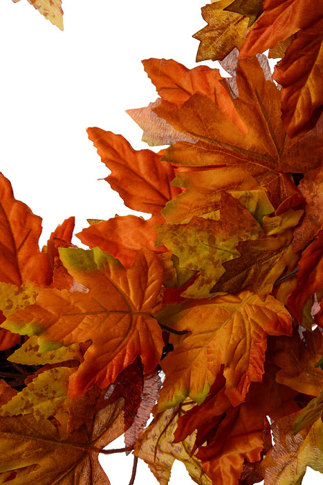 22" Maple Wreath Orange/Green - Image 2