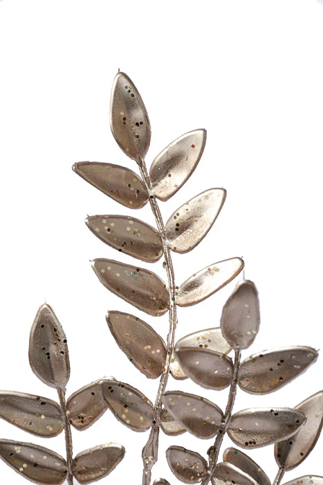 22" Metallic Fern Spray Champagne - Image 2