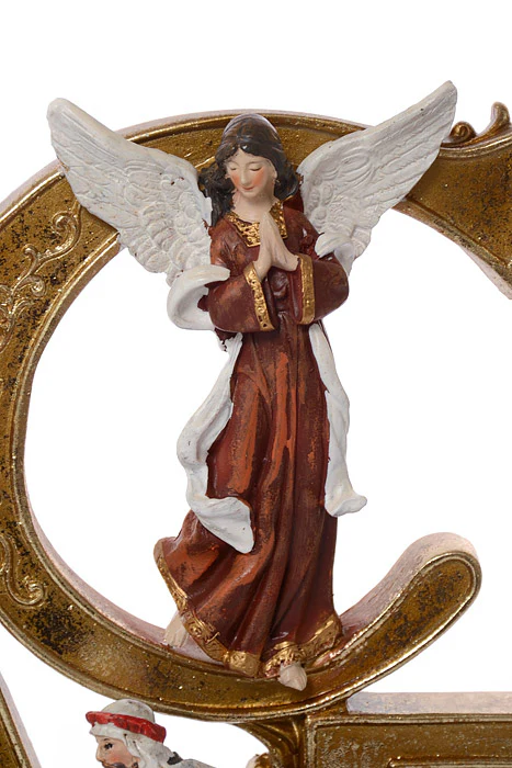 22" Resin Ornament Peace Nativity Table Piece Gold/Multi-Color - Image 4