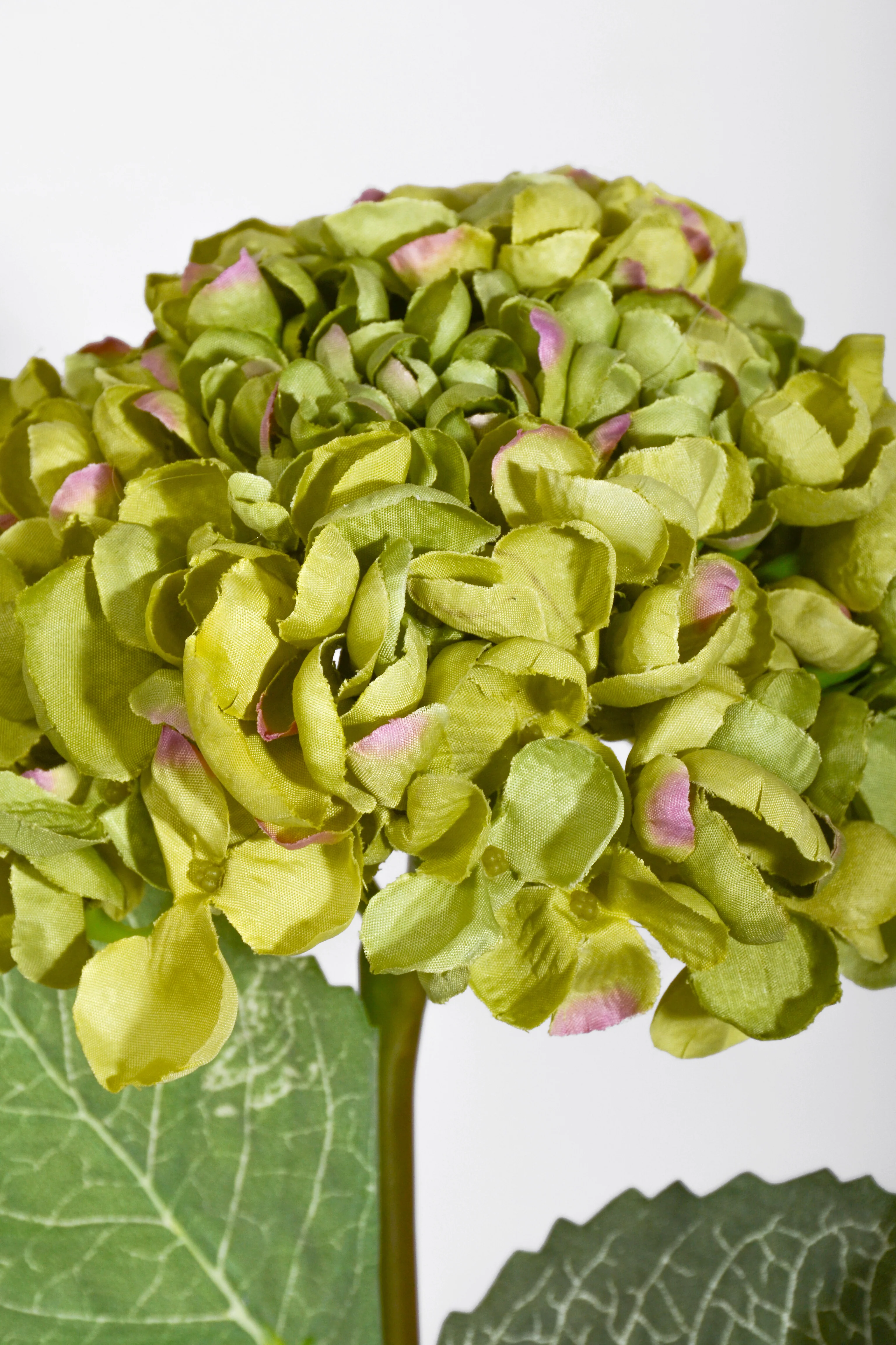 22" Silk Hydrangea Spray Green - Image 2