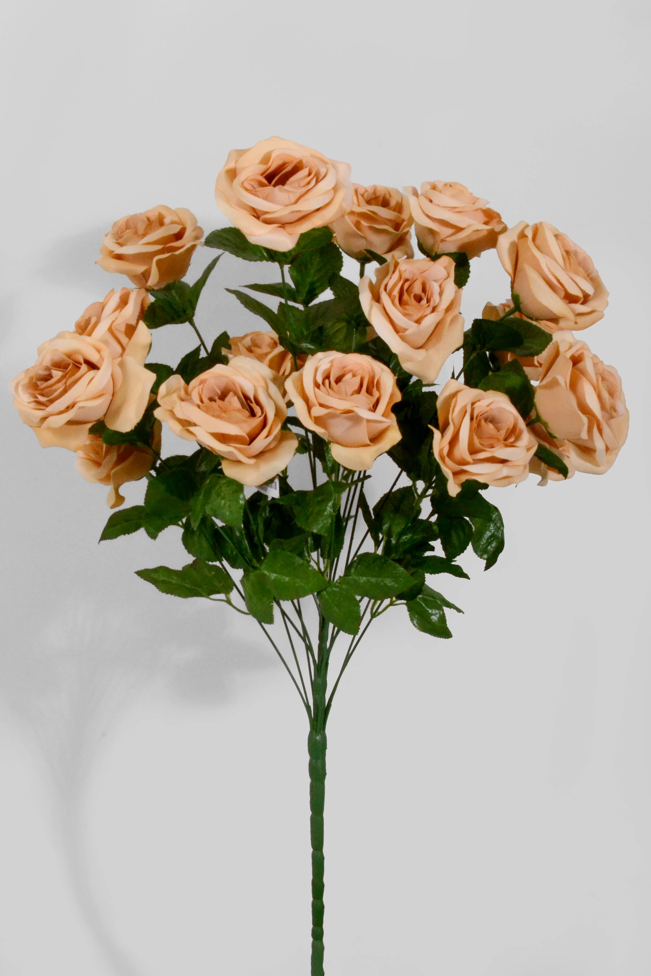 22" Silk Micro Peach Rose Bush Coffee