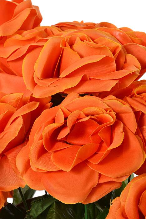 22" Silk Micro Peach Rose Bush Orange - Image 2