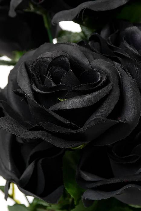 22" Silk Mirco Peach Rose Bush Black - Image 2