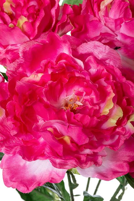 22" Silk Peony Bush Hot Pink - Image 2