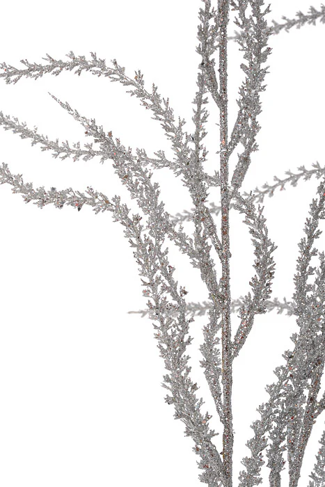22" Willow Glittered Spray Silver - Image 2